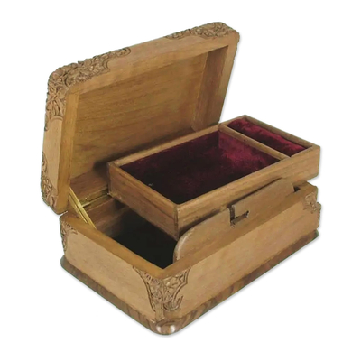 Walnut wood jewelry box