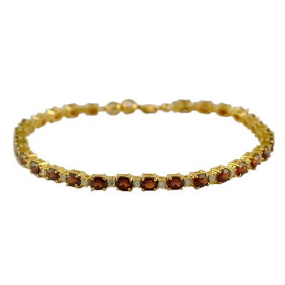 Gold Plated with Garnet Bracelet from India