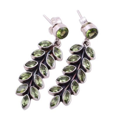 Artisan Crafted Sterling Silver and Peridot Earrings