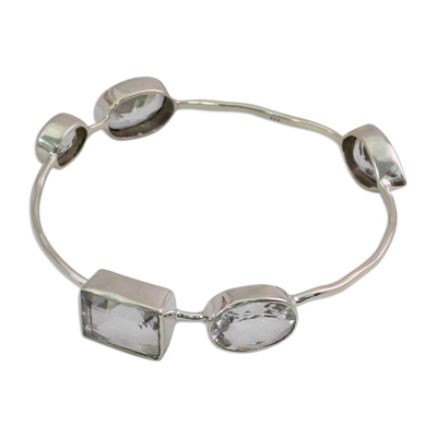 Crystal Quartz Bangle Bracelet Modern Jewelry from India