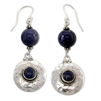 Handcrafted Lapis lazuli Dangle Earrings from India