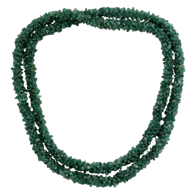 Aventurine long beaded necklace