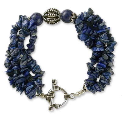Lapis lazuli torsade bracelet