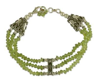 Handcrafted Peridot Bracelet with Sterling Silver