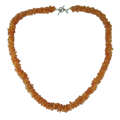 Beaded Carnelian Necklace Artisan Crafted Jewelry