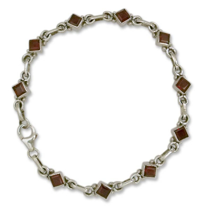 Garnet link bracelet