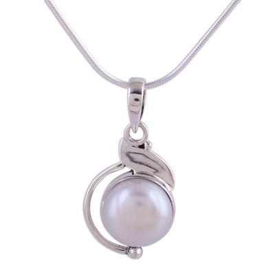 Sterling Silver and Pearl Pendant Necklace