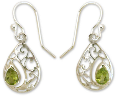 Peridot Birthstone Jewelry in Sterling Silver Earrings