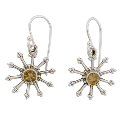 Handmade Sterling Silver Jewelry Earrings with Citrine