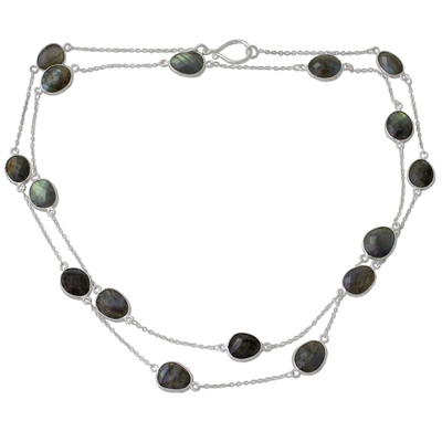 Labradorite and Sterling Silver Necklace Indian Jewelry