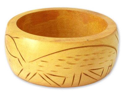Wood bangle bracelet