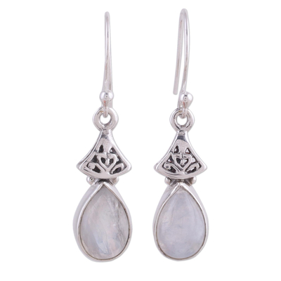 Moonstone Earrings in Sterling Silver from India