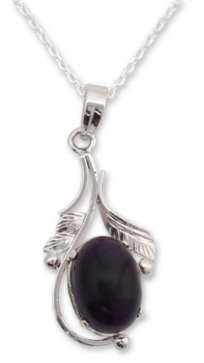 Amethyst Necklace in Sterling Silver from India