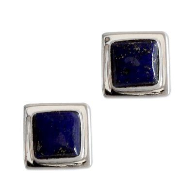 Handmade Lapis Lazuli Sterling Silver Earrings India