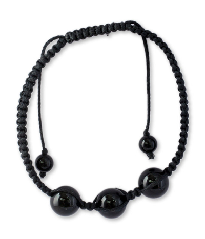 Protection Jewelry Cotton Beaded Onyx Bracelet