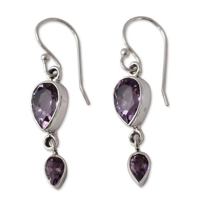 Handcrafted Amethyst Jewelry Sterling Silver Earrings