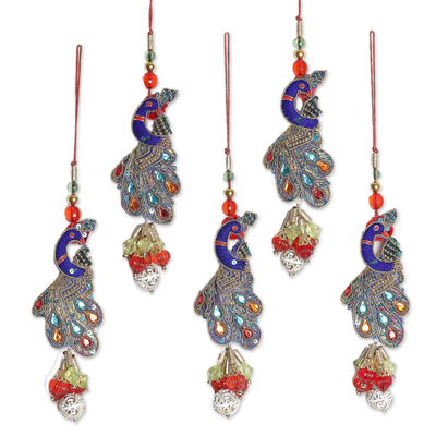 Handcrafted Hand Beaded Christmas Ornaments (Set of 5)