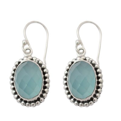 Blue Chalcedony Earrings from Sterling Silver Jewelry