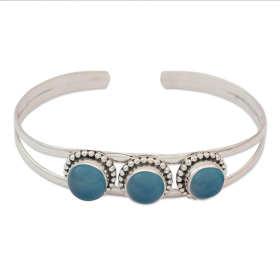 Chalcedony cuff bracelet