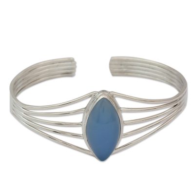 Chalcedony cuff bracelet