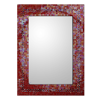 Handcrafted Indian Mosaic Glass Wall Mirror