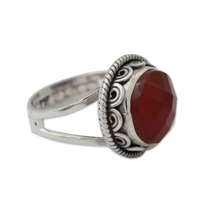 Fair Trade Jewelry Sterling Silver Ring with Carnelian