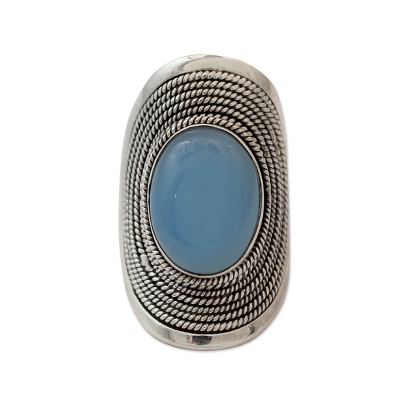 Sterling Silver Jewelry Chalcedony Ring from India