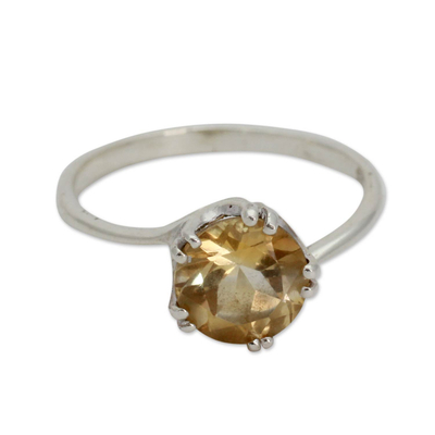 Handcrafted Sterling Silver Solitaire Citrine Ring
