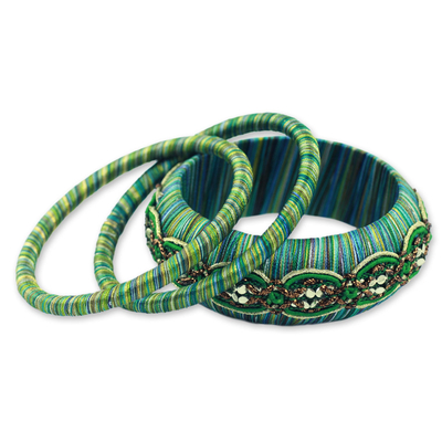 Fair Trade Embellished Bangle Bracelets (Set of 3)