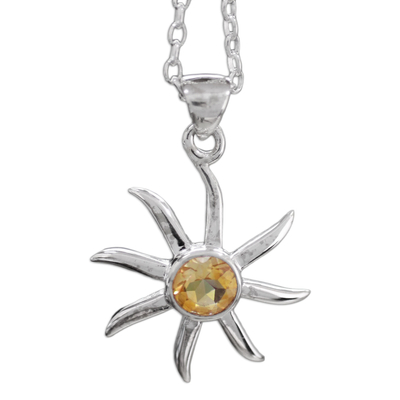 Citrine and Sterling Silver Necklace from India Jewelry