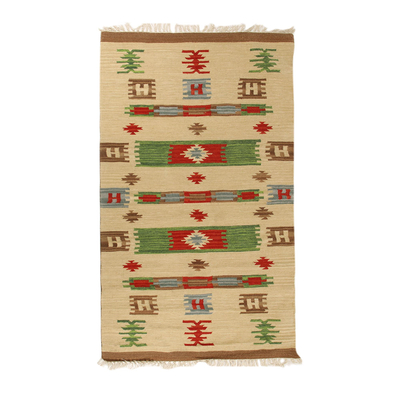 Wool dhurrie rug (4x6)