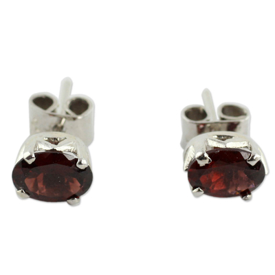 3 Carat Garnet Stud Earrings from India