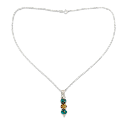 Citrine and Turquoise Necklace