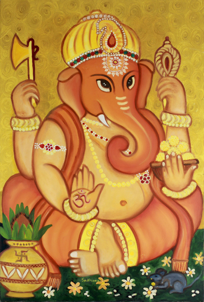 Original Ganesha Religious Painting