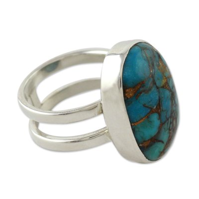 Blue Composite Turquoise Sterling Silver Ring