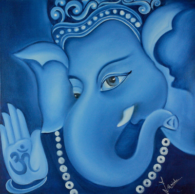 Hindu Spiritual Deity Signed Fine Art Painting