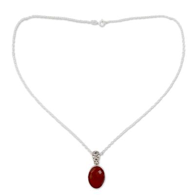 Artisan Made Silver and Carnelian Necklace