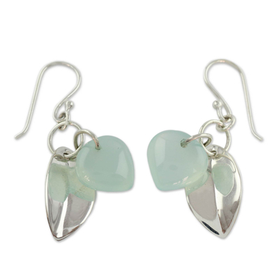 Fair Trade Jewelry Sterling Silver Earrings with Chalcedony