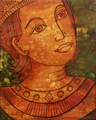 Original Buddhism Painting of Shiva in Oil on Canvas