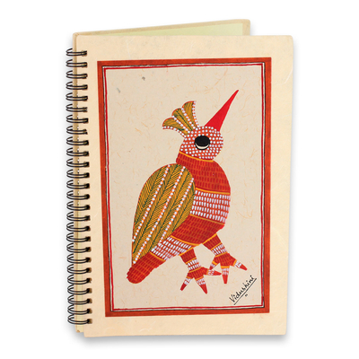 Charming Handpainted Unlined Journal with Baby Bird