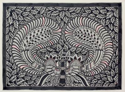 Signed Madhubani Style Artwork from Indian Artisan