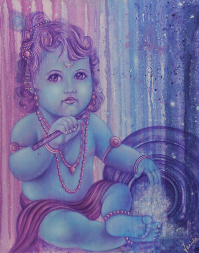 Original Portrait of Krishna as a Baby