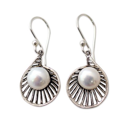 Artisan Crafted Pearl and Sterling Silver Earrings