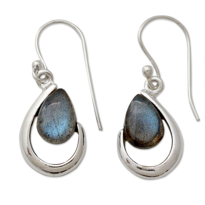 India Labradorite and Siver Dangle Earring