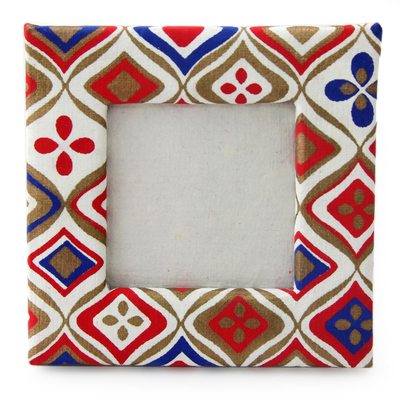 Blue Red Gold and White 2x2 In Photo Frame from India