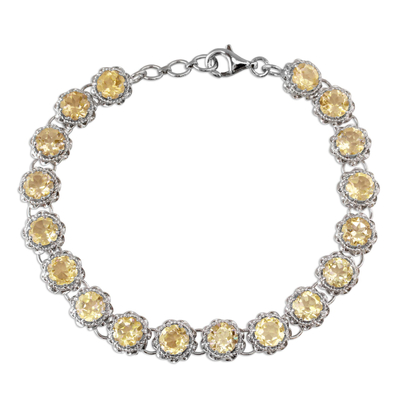Tennis Bracelet Set with 21 Carats of Citrine Gemstones