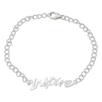 Sterling Silver 925 Bracelet with Inspire Pendant