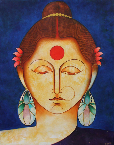 Hindu Queen Satyavati Original Fine Art Painting