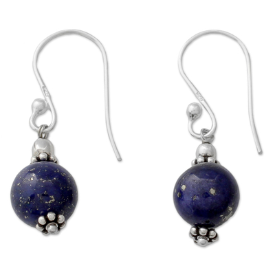 Petite Lapis Lazuli Dangle Earrings with Sterling Silver