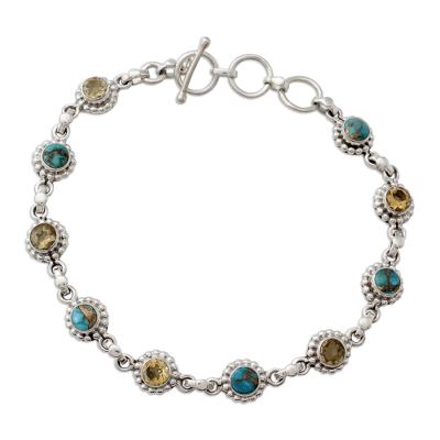 Indian Sterling Silver Jewelry with Citrine and Turquoise